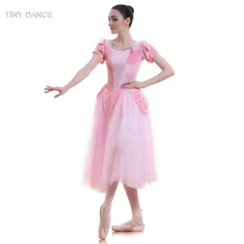 Candy Rozā krāsā ar Īsām Piedurknēm Romantiskā Baleta Deju Tutu Ilgi Balerīna Samta Kleita Bodice ar Mīkstu Tilla Tutus 18701