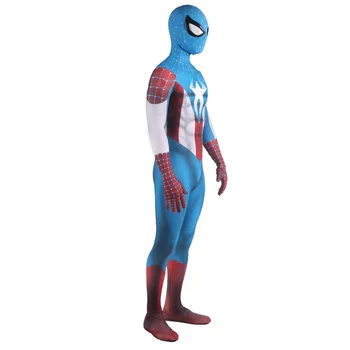 Captain America Kostīmu Supervaronis Spandex 3D Iespiesti Halloween Kostīmu Cosplay Fullbody Zentai Tērps Pieaugušie/Bērni 24196