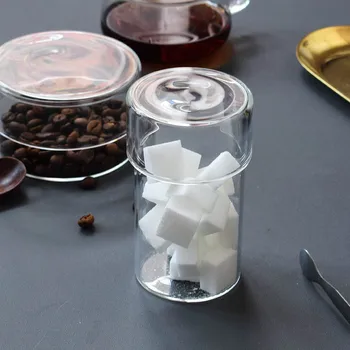 Caurspīdīga Stikla Uzglabāšanas Trauciņu Uzglabāšanai Pudeļu Ziedu Tēju Uzglabāšanas Tvertnes Uzstādīt Kafijas Pupiņu Uzglabāšanas Jar pārtikas uzglabāšanas tvertnes