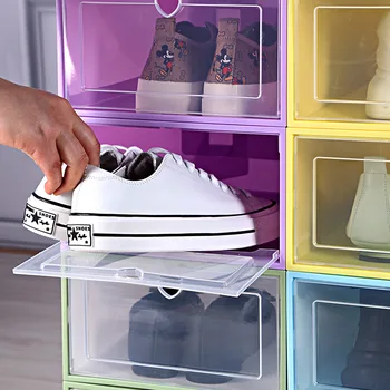 Caurspīdīgs kurpju kastē uzglabāšana, kurpju kastes sabiezējumu nepievelk putekļus kurpes organizators kaste var tikt uzklāts kombinācija apavu skapis