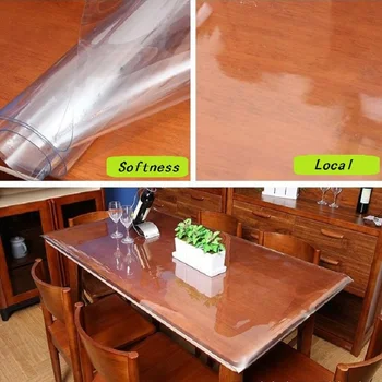 Caurspīdīgs matēts pvc mīksto stikla galdauts ūdens un eļļas necaurlaidīgs tējas galda paklājiņš kristāla mīksto valdes galda segumu