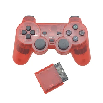 Caurspīdīgu Krāsu Wireless Gamepad Sony PS2 2.4 G Vibrācijas Kursorsviru Blutooth Kontrolieris Playstation 2 Joypad