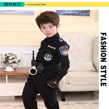 Ceļu Policijas Cop Cosplay Kostīmi Toddler Zēni Halloween Karnevāla Masku Militāro Unform Dzimšanas dienas Dāvana
