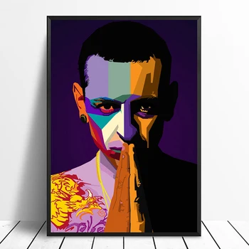 Chester Bennington WPAP Pop Art Hiphop Reperis Mūzikas Dziedātājs Plakātu Drukas Sienas Mākslas Glezniecības Mājas Dekoru Audekls Drukāt (Bez rāmja)