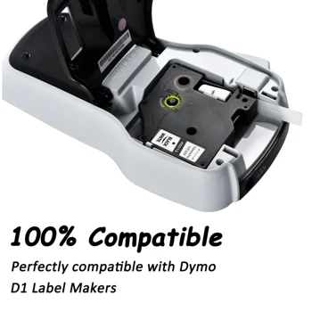 CIDY 50gab/daudz D1 45013 12mm x 7m Label Printer Melns uz Balts Savietojams DYMO D1 Marķējuma Lentes