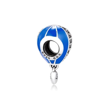 CKK 925 Sterling Sudraba-Rotaslietas Zilās Karstā Gaisa Balons Vilināt Sirds Šarmu DIY Der, lai Padarītu Piekariņi Rokassprādzes Kaklarota