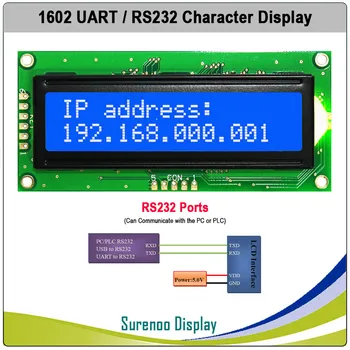 CMOS UART RS232 Sērijas 1602 162 16*2 Raksturs LCD Modulis Ekrānu LCM par Arduino, Atbalsta Tastatūras Zila Dzeltena Zaļa