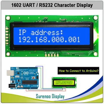 CMOS UART RS232 Sērijas 1602 162 16*2 Raksturs LCD Modulis Ekrānu LCM par Arduino, Atbalsta Tastatūras Zila Dzeltena Zaļa