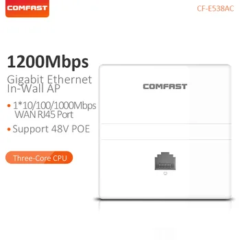 Comfast Bezvadu-sienu AP 1200Mbps Dual Band 2.4+5G Gigabit Ethernet Piekļuves Punkts Hotel RJ45 WAN LAN Portu, Maršrutētāju, KF-E538AC