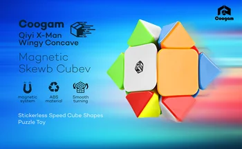 Coogam Qiyi X-cilvēks Wingy Skewb Cube Ieliektiem Skewb Magnētisko Ātrums Cube Stickerless qiyi Magic Cube Rotaļlietas Bērniem, Bērniem, Pieaugušajiem,
