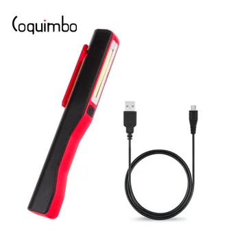 Coquimbo USB Uzlādes COB LED Lukturīti LED Daudzfunkciju Lāpu Gaismā Ar Magnētisko Darba Inspekcijas Lampa Pildspalvu Kabatas Lukturi 37993