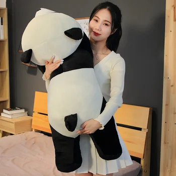 Cute Baby Liels Milzu Panda Sedz Plīša Pildījumu Dzīvnieku Rotaļlietas, Multfilmas Kawaii Lelles Draudzeni, Mīļāko Spilvenu Dāvanas