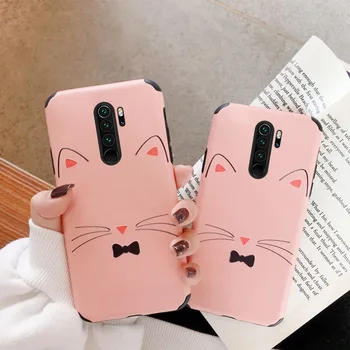 Cute Karikatūra Kaķis Phone Gadījumā Redmi, Ņemiet vērā, 8 Coque 3D Gofrēts Matēts Aizmugurējo Vāciņu Xiaomi 9 8 8SE CC9 A3 A2 antidetonācijas Fundas