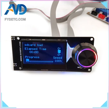 D Tipa MINI12864LCD v1.2 Ekrāns Balts uz melna mini 12864 lcd Smart Displejs Atbalsta Marlin DIY Ar SD Karte ar 3D Printera Daļas