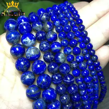 Dabas Lapis Lazuli krellītēm Kārtas Zaudēt Distances Krelles Rotaslietas Pieņemšanas DIY Aproce, Kaklarota, Piederumi 15