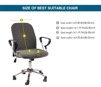 Datora Krēsla Pārsegs Spandex Iespiesti Biroja Krēsls Vāciņu, 2 gab. Komplekts Krēslu Atpakaļ un Bāzes