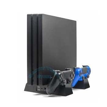 Daudzfunkciju PS4/Slim/Pro Vertikālā Noņemams Dzesēšanas Stends+Disku Glabāšanas+Dual Kontrolieris Uzlādes Doks Sony PlayStation4