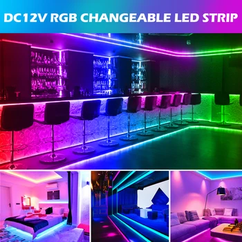 DC12V LED Lentes 2835 5050 LED Sloksnes Gaismas Ūdensizturīgs RGBW RGBWW RGB LED Diožu Lentas 54LEDs/m 30LEDs/m 60LEDs/m 120LEDs/m 5m/daudz