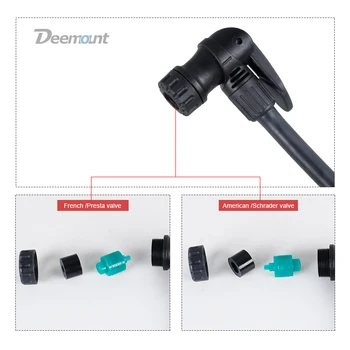 Deemount Velosipēdu Sūkņa Adapteri W/ Thumb Lock 70CM Šļūtenes Dia. 10mm 4mm Fit Schrader Presta F/V/V Cikla Inflācijas Daļas UP-4H UP-HJ