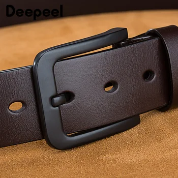 Deepeel 3.8X105-160cm Luksusa Kvalitātes Dizaineru Jostas, Vīriešu Formālu Black Pin Sprādzes Pirmais līmenis Pātagot Jostas Uzvalks Piederumu Dāvanu