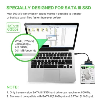 DeepFox Ārējo USB 3.0 2.5 Collu HDD SATA Interfeisa pievienošanas Kabeli, Lai Portatīvo Datoru