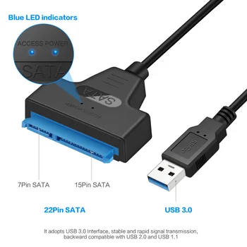 DeepFox Ārējo USB 3.0 2.5 Collu HDD SATA Interfeisa pievienošanas Kabeli, Lai Portatīvo Datoru