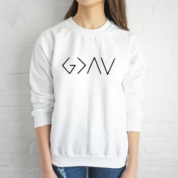Dievs Ir Lielāks Nekā Kāpumi un Kritumi Sieviešu Krekls Harajuku Streetwear Ikdienas Džemperis Rudens Ziemas Sieviešu Topi Tumblr