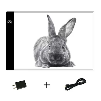 Digitālās Grafikas Tablete A4 LED Mākslinieks Plānas Mākslas Trafaretu rasējamais Dēlis Gaismas Kastes Meklēšanu, Rakstot Pārnēsājamo Elektronisko Pad Tablet