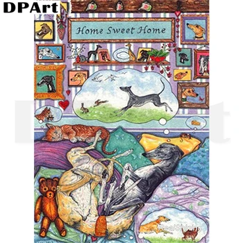Dimanta Krāsošana Pilnu Kvadrātveida/Kārtas Urbt Daudz Dzīvnieku Miega 5D Daimond Gleznu Izšūšana Krustdūrienā Rhinestone Attēlu M013