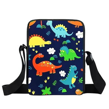 Dinozauru Drukāt Mini Messenger Bag Zēni Meitenes Satchels Bērniem, Pleca Soma, Plesiosaur / T-Rex Bērni Crossbody Somas Bookbag