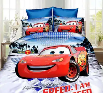 Disney McQueen Automašīnas Gultas Komplekts Sega Sedz Vienu Dvīņu Izmēra Guļamistaba Dekorēšana Zēns Bērnu Zīdaiņu Gulta 2/3 Gabalu Violeti Sarkans