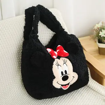 Disney Mickey mouse dāmu pleca soma, Cute Meitene Pleca Soma Plīša spilvenu Minnie Rokassomu, Tote soma Dūriens iepirkumu grozs