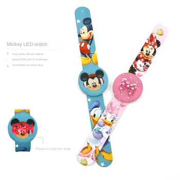 Disney Mickey silikona led bērnu multfilmas sasita elektronisko skatīties cute bērnu Skatīties bērniem pulksteņi bērniem, meitenēm, dāvanas
