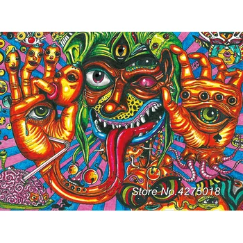 DIY Dimanta Glezna Krustdūrienā Psychedelic Monster Anotācija Pop Kvadrātveida Dimanta Izšuvumi Mājas Apdare 5D Mozaīkas Komplekts CF786