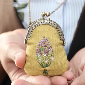 DIY Ziedu Mini Izšuvumi Maisa Komplekts Iespiests Ziedu Izšuvumi Kaklarota Keychain Cross Stitch Uzstādīt Rokdarbi Šūpoles Mākslas Amatniecības Dāvanu
