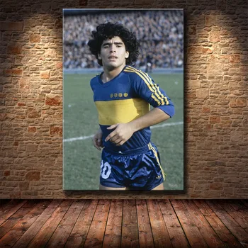 Djego Maradona Argentīnas Futbola Futbola Zvaigzne, Sienas Uzlīmes, Zīda Plakātu Mākslas Gaismas Audekls Mājas Apdare