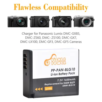 DMW-BLG10 BLG10PP Akumulators & LCD USB Lādētājs Panasonic Lumix DC-GX9 LX100 II ZS70 ZS200 ZS60 ZS70 ZS100 ZS200 GF3 GF5 Kamera
