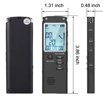 DN006 Escytegr 8G/16.G/32G Profesionālo Audio, Balss ierakstīšana, MP3 Atskaņotājs, Duālais Mikrofonu, USB Flash Vadītāja Balss Aktivizēta Ierakstu