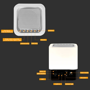 DONWEI Uzlādējams RGB Nakts apgaismojums Iekštelpu Gultas Atmosfēru Lampas Atbalsta Modinātājs Bluetooth Skaļrunis Mūzikas Atskaņošanas Funkciju