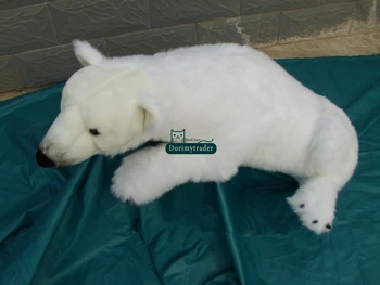 Dorimytrader Milzu Simulācijas Dzīvnieku leduslācis, Plīša Rotaļlieta, kas Pildīti Baltā Spilvena Lelle Dāvanu Klāt 39inch 100cm DY60307