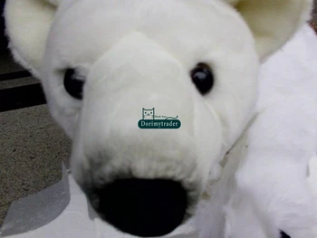 Dorimytrader Milzu Simulācijas Dzīvnieku leduslācis, Plīša Rotaļlieta, kas Pildīti Baltā Spilvena Lelle Dāvanu Klāt 39inch 100cm DY60307