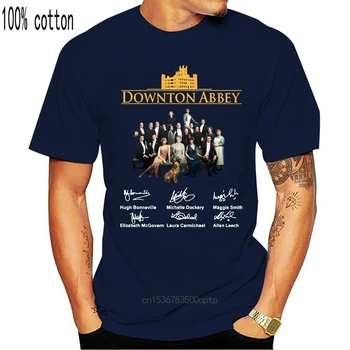Downton Abbey Visu Paraksts Black Unisex T Krekls Vasaras O-Veida Kakla Topi Tee Krekls