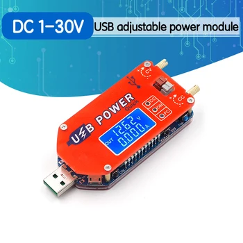 DP3A Ciparu displejs USB regulējams jaudas modulis DC 1-30V 15W QC 2.0 3.0 FCP Ātri uzlādēt laboratorijas barošanas regulador