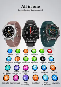 DT78 Smart Skatīties Vīriešiem, Fitnesa Tracker Sieviešu Valkājamas Ierīces IP68 Smartwatch sirdsdarbība rokas Pulkstenis Vīriešiem Smart Skatīties PK DT98 L7 L9