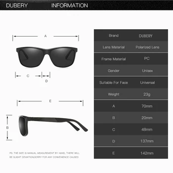 DUBERY Jaunu Klasisks Dizains Polarizētās Saulesbrilles, Vīriešu UV400 Spogulis, Objektīvs, Braukšanas, Sporta Laukums, Saules Brilles Vīriešiem Vīriešu Toņos A15