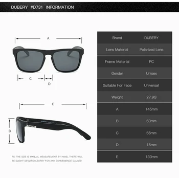 DUBERY Modes Polarizētās Saulesbrilles, Vīriešu Zīmolu, Dizaineru, Saules Brilles, Vīriešu Aizsargbrilles Zvejas UV400 Oculos de sol BC758