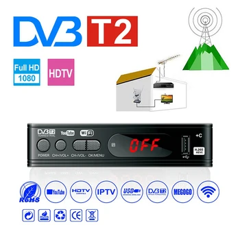 Dvb T2 TV Kastē, Wifi, Usb 2.0 Full-HD 1080P Dvb-t2 Uztvērēju TV Kaste HDMI Satelīta Tv Uztvērēju Uztvērējs Dvb t2 Iebūvēts krievijas Rokasgrāmata