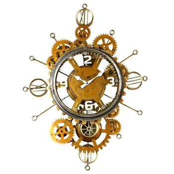 Dzelzs Dzīvojamās Istabas Sienas Pulkstenis Vintage Radošā Klusuma Sienas Karājas Pulkstenis, Mehānisko Pārnesumu Reloj De Salīdzinot Rūpniecības Dekoru EF50WC