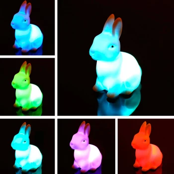 Dzīvnieku Karikatūra Dekoratīvās Lampas Trušu LED Nakts Gaismas Krāsa Mainās Glītu Bērniem, Bērnu Bērniem, Dāvanu, Mājas Puse