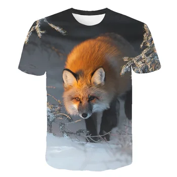 Dzīvnieku T Krekls 3D Drukas Modes Vīriešu, Sieviešu T Fox sporta Krekls ar Īsām Piedurknēm Hip Hop Atdzist Streetwear Topi Vīriešu Apģērbs Džemperi